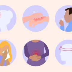 Symptômes d'une allergie à la bière : maux de tête, éruptions cutanées, toux, nez qui coule, douleurs abdominales et vertiges.