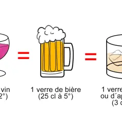 Un verre de vin, de bière ou de whisky équivaut à une dose d'alcool. Cela aide à comprendre combien de temps l'alcool reste dans le sang.