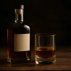 Bouteille de whisky 1l et un verre rempli. Combien de verre dans une bouteille de whisky 1l ? La réponse dépend de la taille du verre.