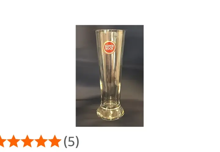Verre à bière Super Bock, idéal pour déguster votre bock de bière préféré.