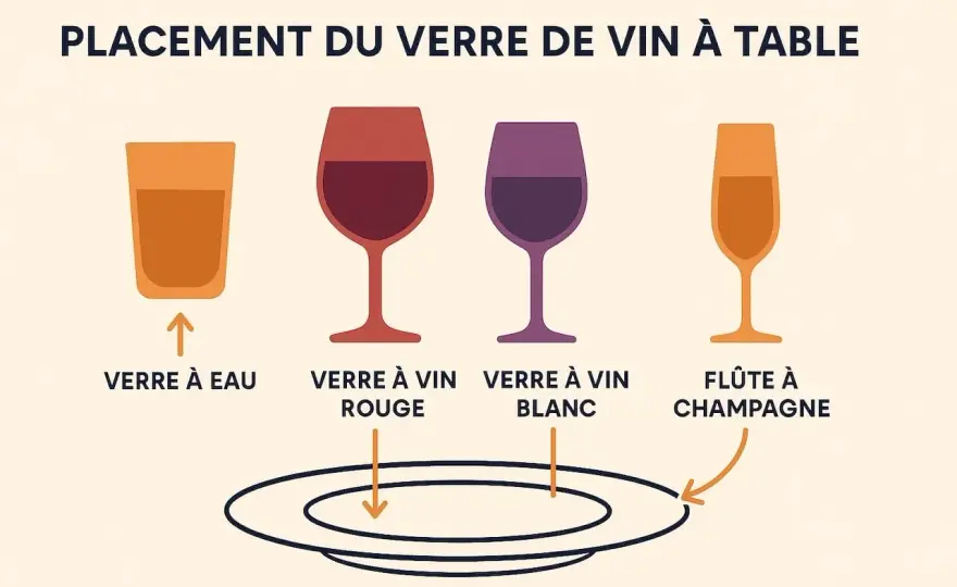 Verres à vin et eau - Le bon ordre pour une table parfaite