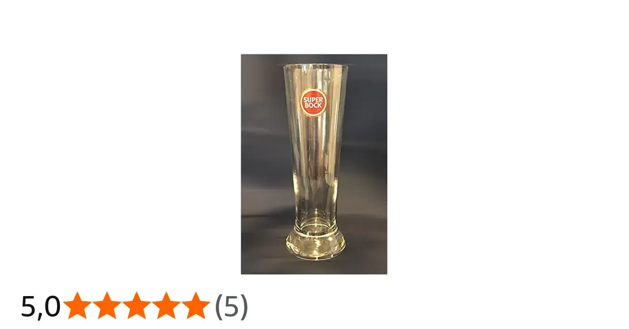 Verre à bière Super Bock, idéal pour déguster votre bock de bière préféré.